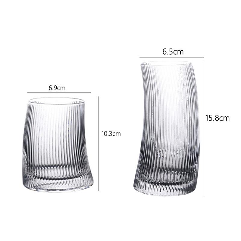 325 мл/500 мл Бокал для коктейлей с вертикальными полосками Бар Креативный Прозрачный Бокалы для виски, бренди, пива Чашки для сока и холодных напитков Посуда для напитков