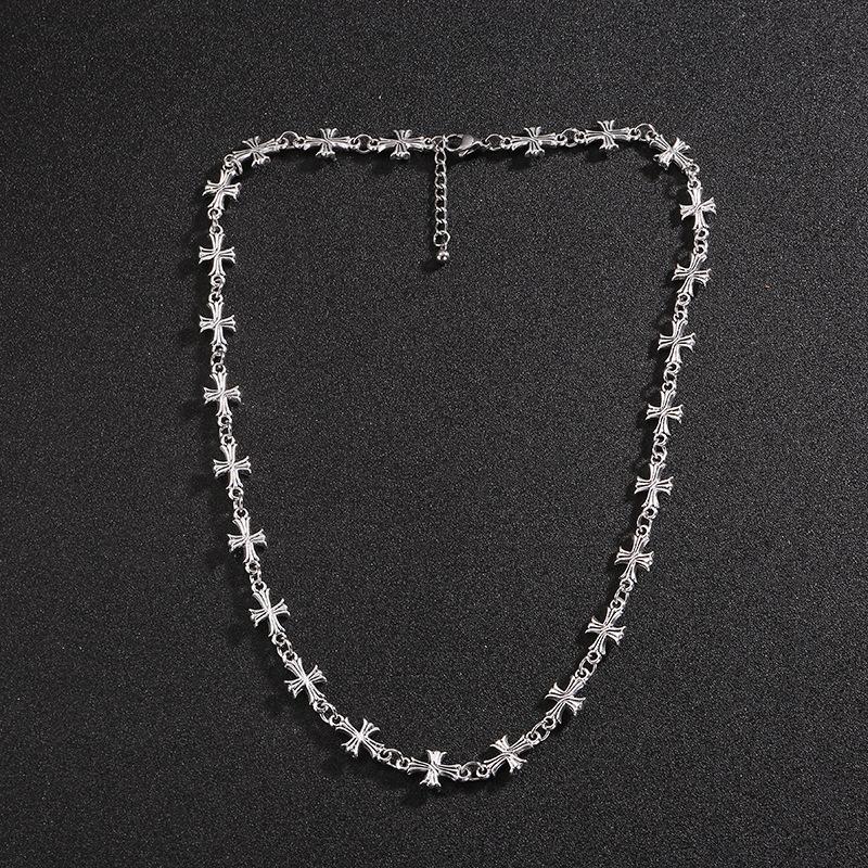 Vintage Cross Necklace Men's Trendy Men's Pendant High-end American Sweater Chain Accessories Women