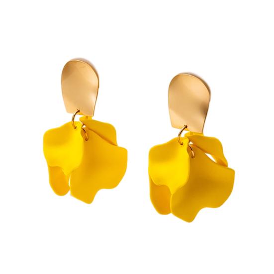 Stylish Drop Earrings Geometric Decoration Accessory Fashion Women Flower Petal Dangle