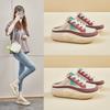 New Summer Half-support White Shoes for Women's Mesh Breathable Student Board Shoes Casual Thick Sole Height