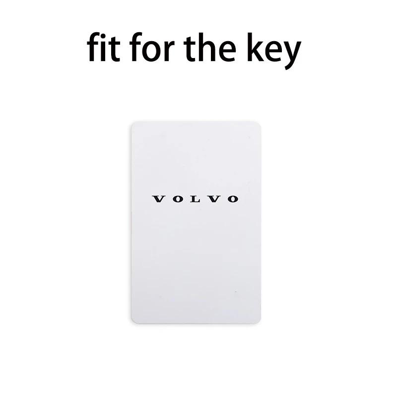 AABBJ1 1Pc Suede Leather NFC Card Key Fob Cover with Keychain for Volvo XC40 XC60 XC90 S60 S90 V50 V70 Full Protection Auto Accessories