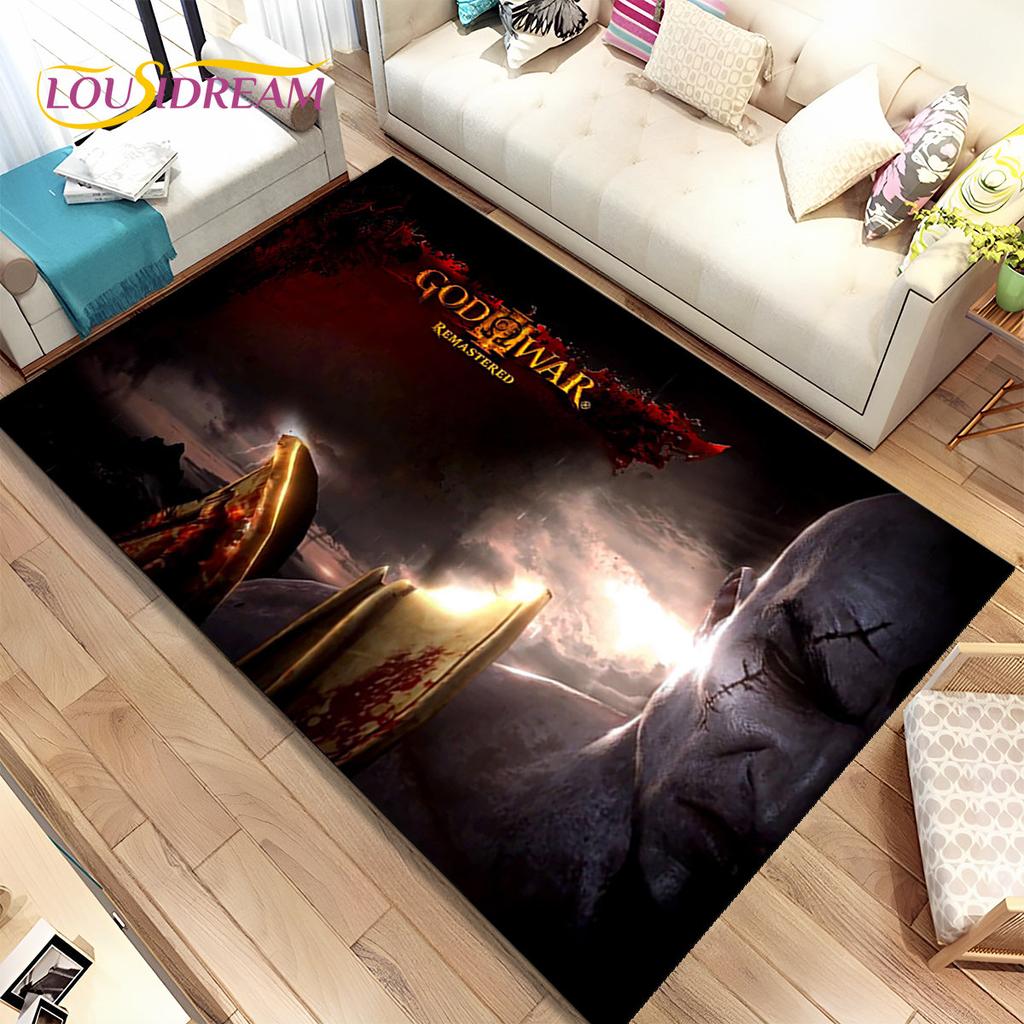 Коврик Игровой Ковер God of War Игроки Кратос, Ковер для Гостиной Спальни Дивана Прихожей Украшение, Детский Нескользящий Коврик для Игр
