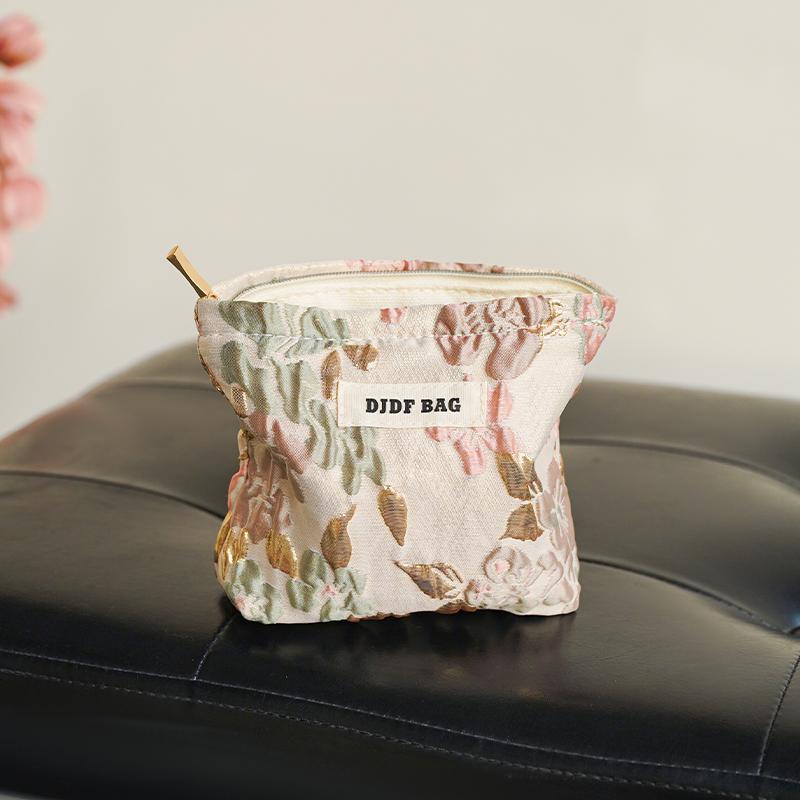 Women's Makeup Bag Small Pink Bow Makeup Lipstick Headphones Storage Bag Portable Coin Purse Commuter Card Holder Ins Style