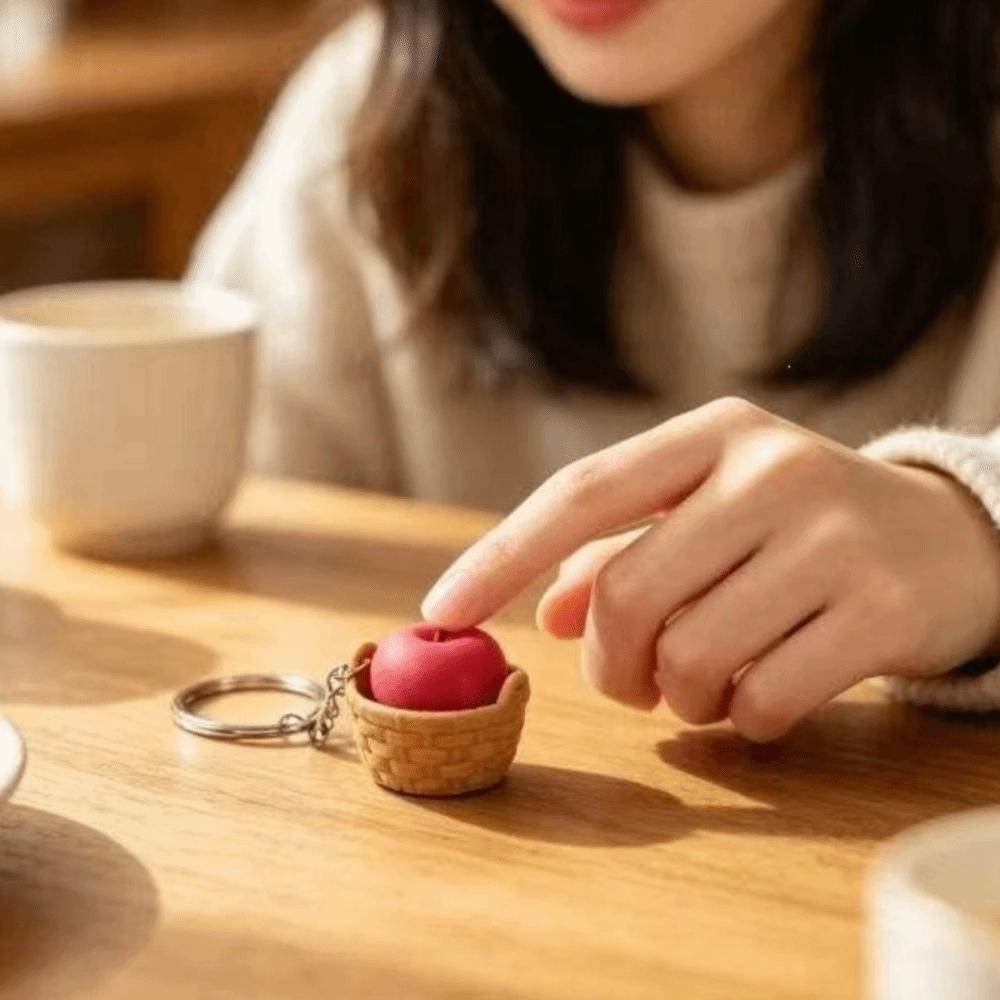 Mini Clicker Keychain Cartoon Funny Fidget Toy Portable 3D Printed Key Chain Backpack Accessory