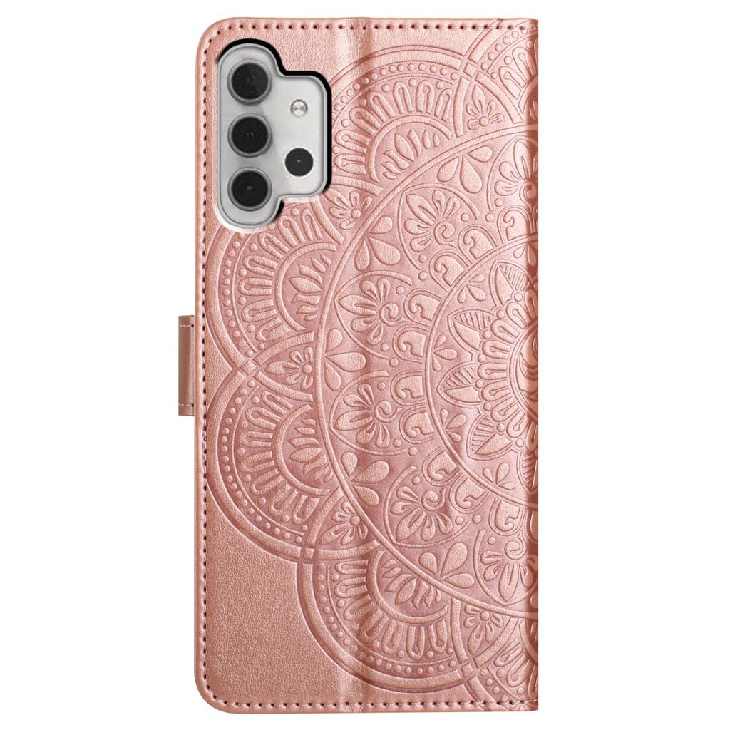 For Samsung Galaxy A13 4G Phone Case PU Leather Folio Flip Wallet Cover with Strap