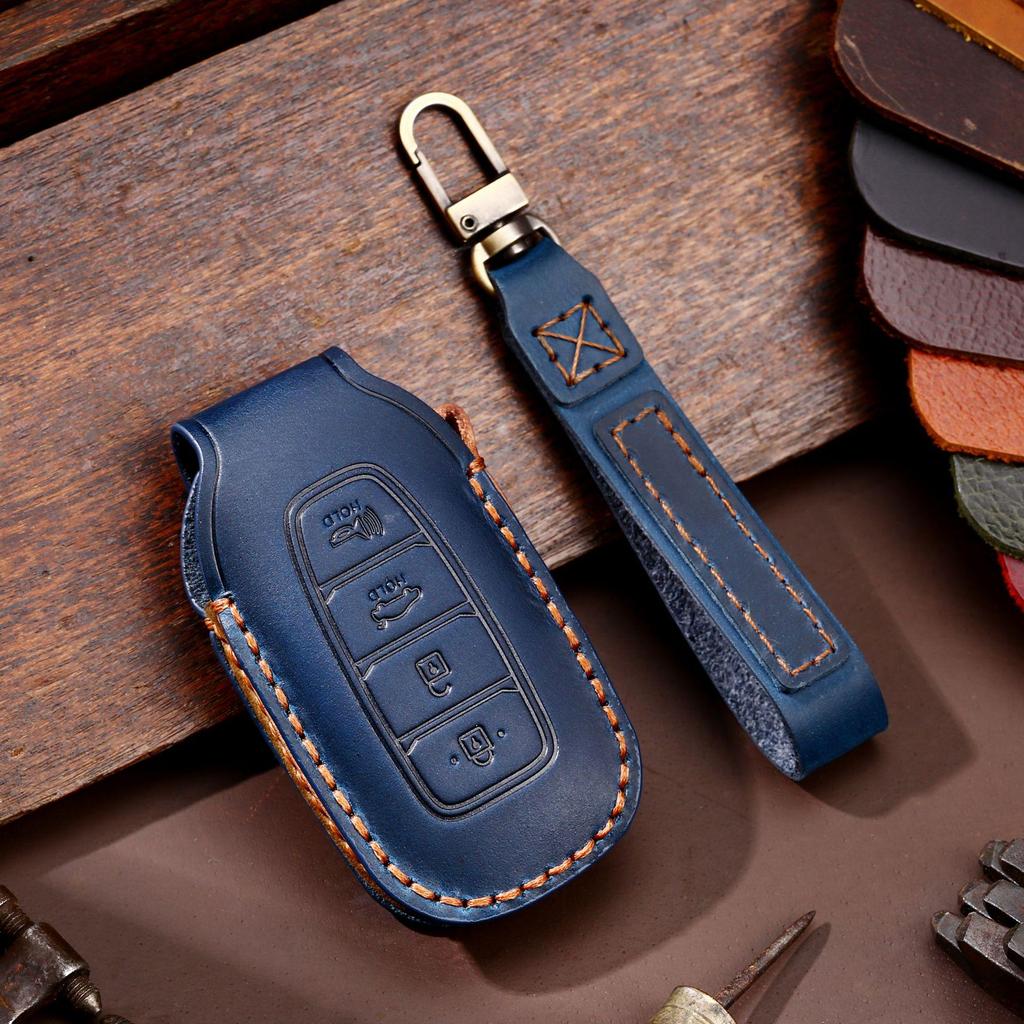 Leather Car Key Cover for Hyundai Fiesta - Cross-Border Hot-Selling Accessory