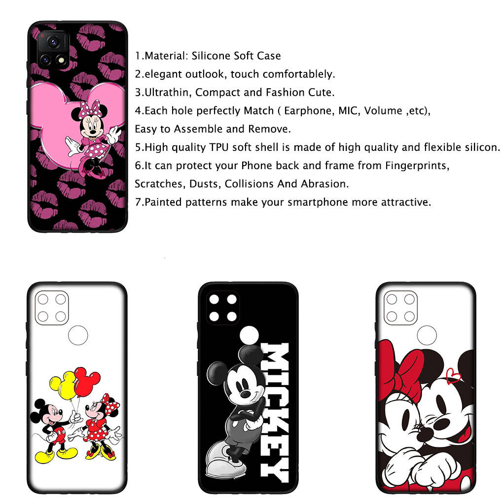 Чехол для iPhone 16 15 14 Xiaomi Redmi Note 13 12 11 Pro Max X 10 9 XR Samsung Galaxy S24 S23 OPPO Huawei Minnie Fashion Mickey Cute Mouse Phone Case