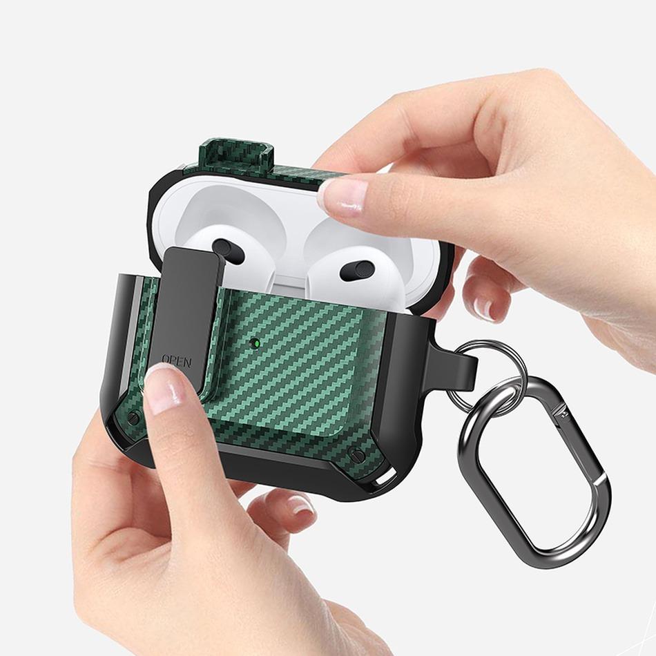 Earphones Case For Airpods Pro 1st 2nd Generation Switch Lock Case Shockproof Cover For Apple Air Pods 3 2 1 Cases With Keychain