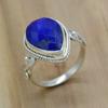 Кольцо из серебра 925 пробы с лазуритом, овальное кольцо с драгоценным камнем ручной работы, массивные украшения, уникальный подарок в стиле бохо на день рождения