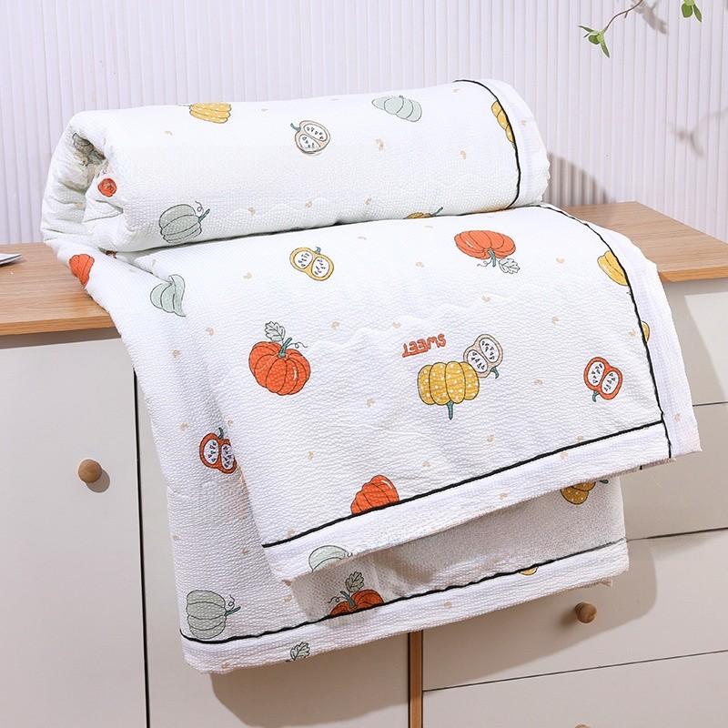 Летнее одеяло из пузырчатого хлопка с мягкой тканью, которую можно стирать в машине, для сна в студенческом общежитии