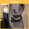 Simulated Fashion Pearl Decoration Crocodile Pattern Women Casual Square Bag