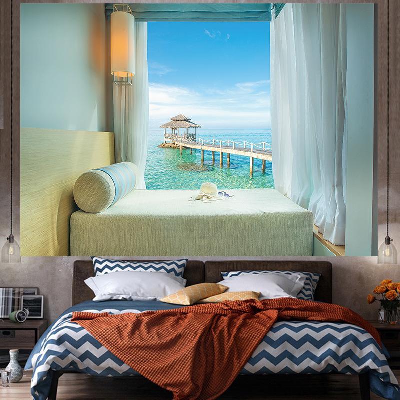 Window Decorative Ins Style Large Tapestry Wall Hanging Geometry Hippie Tapestry Home Room Decor Aesthetic Decoration