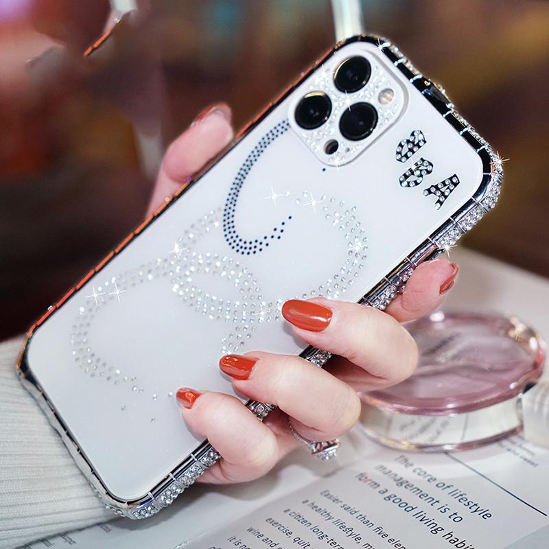 Rhinestone Metal Bumper Case Glitter Diamond Phone Cover For iPhone 13 Pro Max 13 Mini Case 12 11 Pro Max Funda New