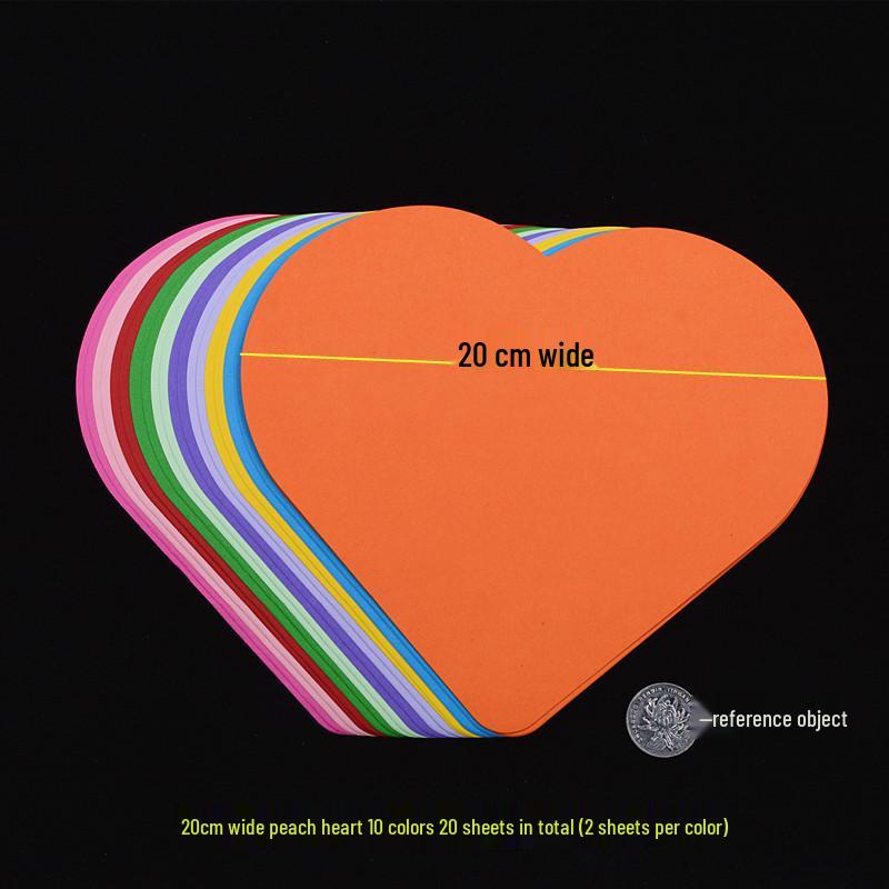 Плотный цветной картон: Формы Сердце, Звезда, Цветущая слива и Круглые формы для детского оригами и поделок