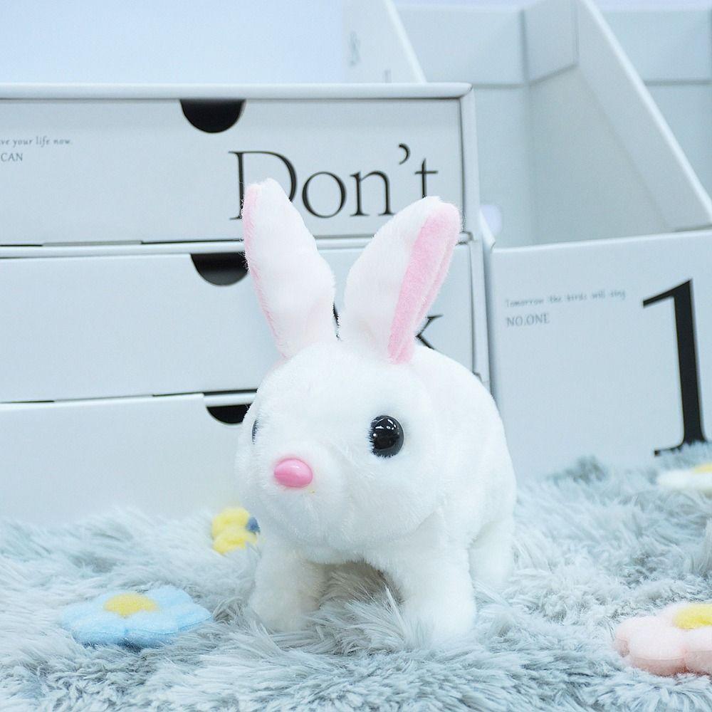 Long Ears Electric Rabbit Plush Toy Walks and Makes Sounds Little Tie-Dyed Rabbit Doll Kids