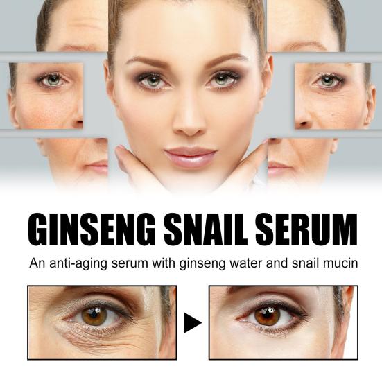 Ginseng Snail Anti-Aging Essence Осветляет тон кожи Осветляет мелкие морщинки Восстанавливающая сыворотка для веснушек Сужает поры Подтягивающая укрепляющая эссенция Средство по уходу за кожей