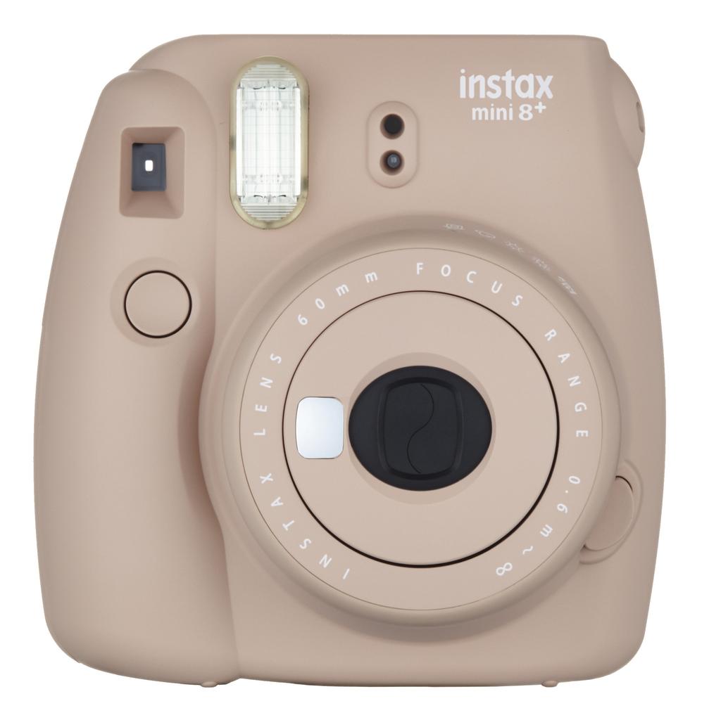 Fujifilm Фотоаппарат моментальной печати instax mini8 plus с макрообъективом и оригинальным ремешком на руку Cocoa INS MINI 8P COCOA