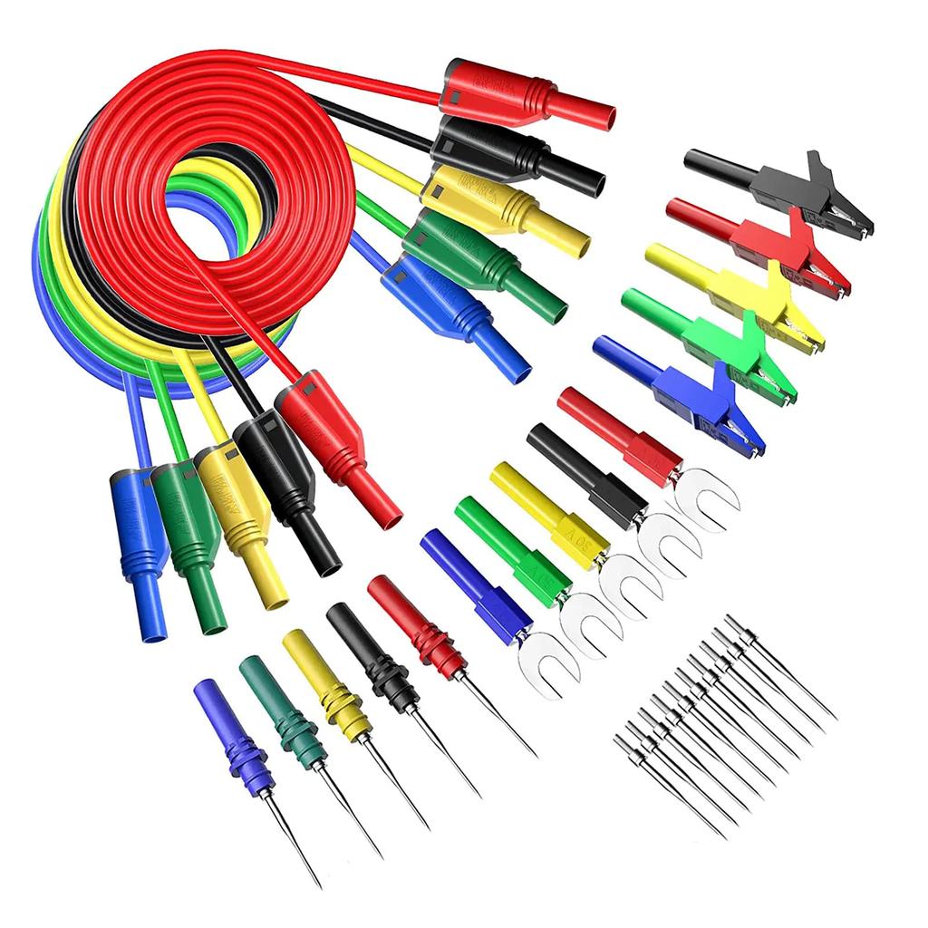 Cleqee Stackable Banana Plug силиконовый тестовый провод 4 мм Stackable Banana Plug с тестовым штекером типа «крокодил» для сменного тестового набора