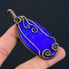 Лазурит Драгоценный камень Чистая медная проволока Обернутая ювелирная подвеска ручной работы