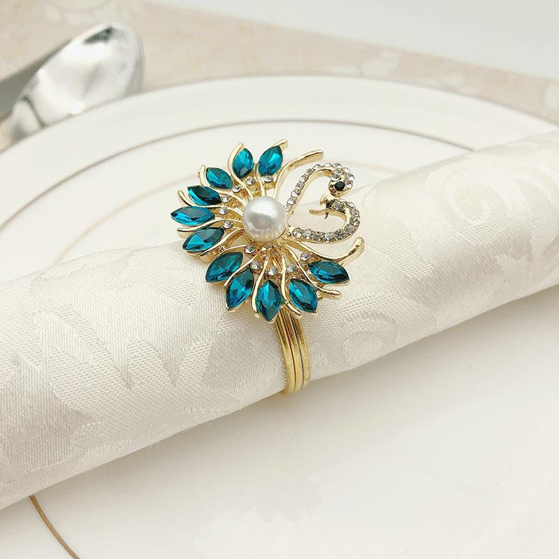 10 шт./лот Кольцо для салфеток с кристаллами и бриллиантами Swan, свадебный набор, высококачественная пряжка, настольные украшения, новые