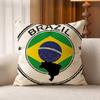 BBrazil FFlag Cotton Linen Square Pillow Covers Home Decor Gifts