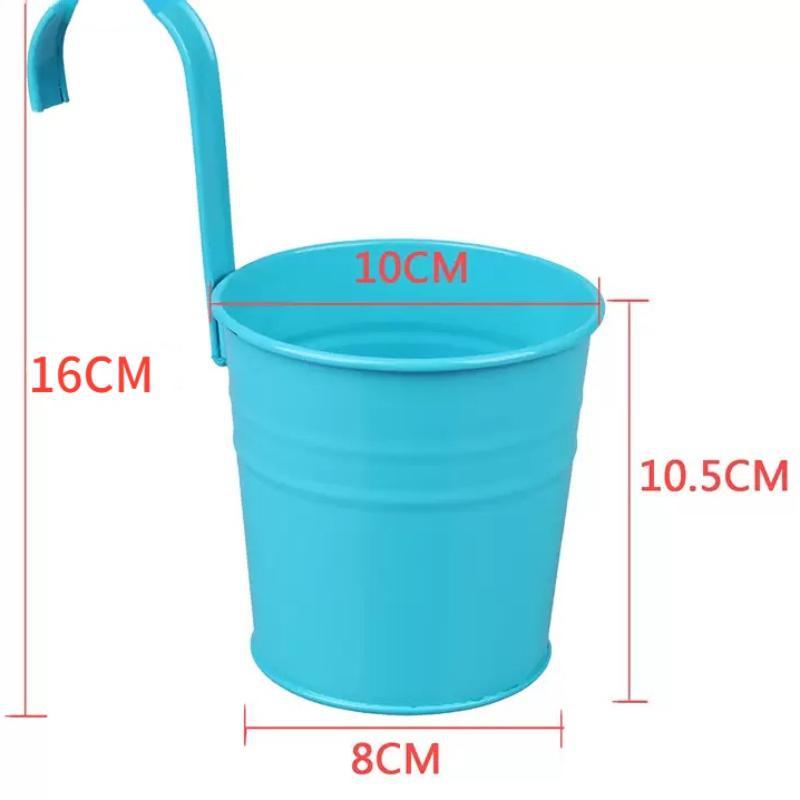 Подвесной кашпо, перила, балконный кашпо для комнатных уличных растений, металлическое ведро для трав, для оконного настенного забора со съемными крючками