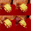 Men's Adjustable Domineering Lucky Fu Gold Sand Ring