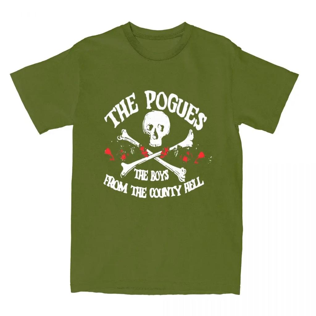 Music The Pogues Punk Band Merchandise TShirts for Unisex Women Fashion Pure Cotton Graphic Printing Clothing