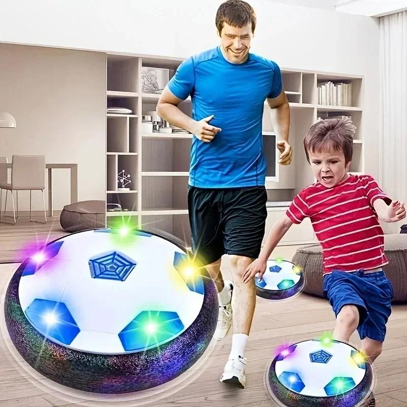Светодиодный Бампербол Детская Интерактивная Игра Игрушка с Музыкой и Светом Плавающий Внутренний Мобильный Горка Плоский Футбол Спорт для Подарка Ребенку