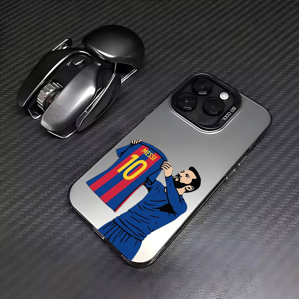 L-Лео М-Месси ЛИОНЕЛЬ Чехол для телефона Для iPhone 17, 16,15,14,13,12,11 Plus,Pro Max, Цветной Серебристый Funda Чехол