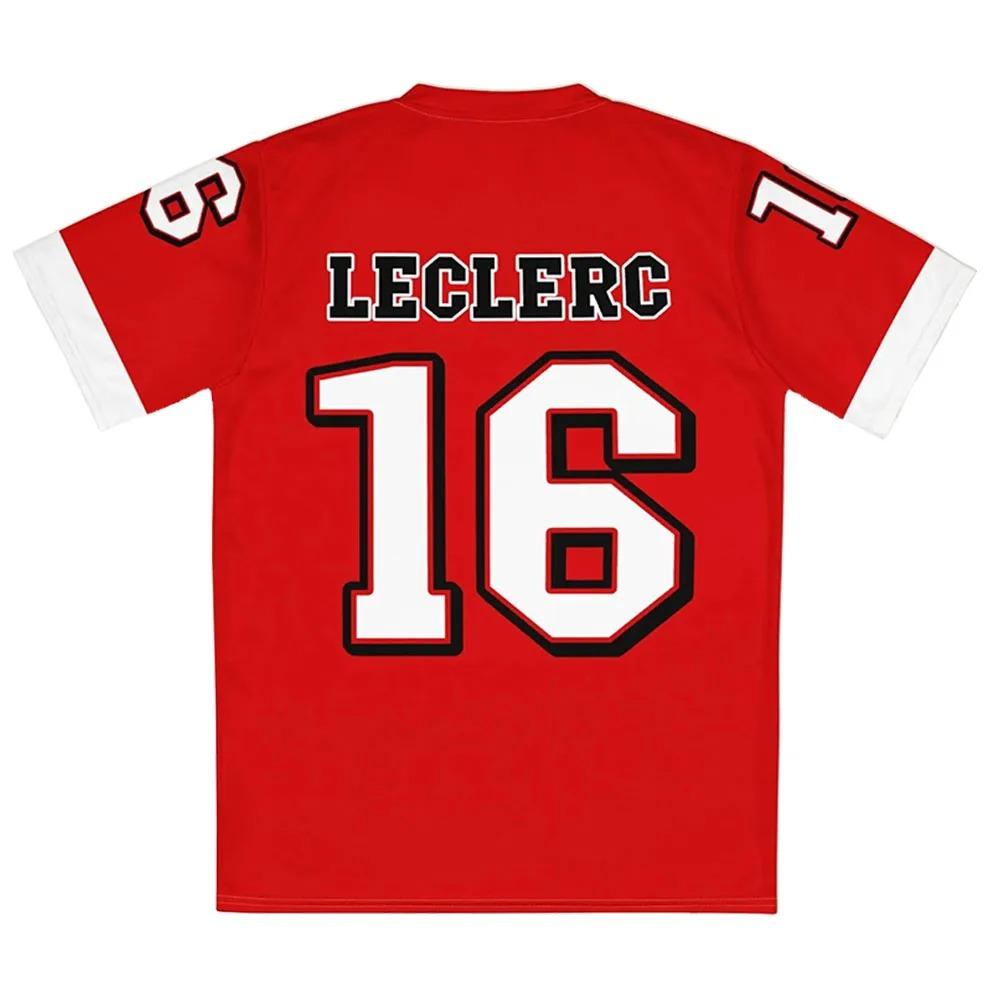 Racer CharlesLeclerc Number 16 Jersey Short Men/Women Unisex Tees Loose Casual Design 3D Printing graphic T-shirt V-neck Clothing valentine's day