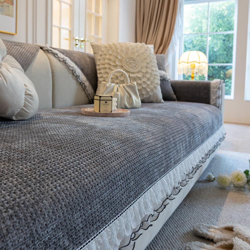 French Skirt Chenille Sofa Cushion Four Seasons Universal Autumn and Winter Non-Slip Seat Cover Cover Towel
