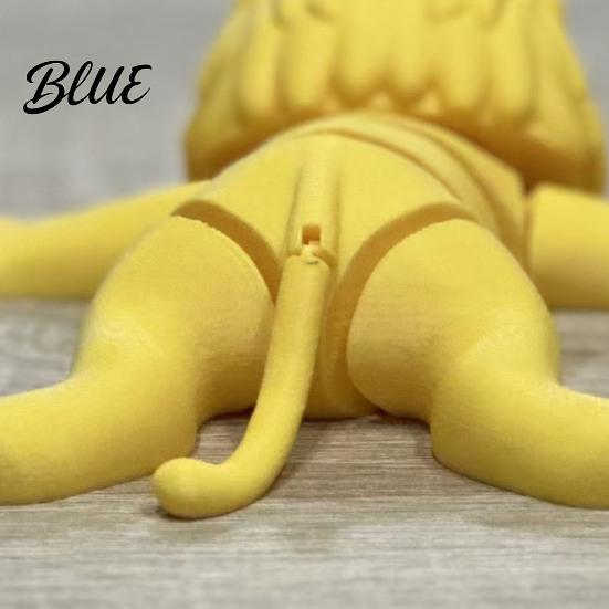 Исцеляющие настольные арт-объекты 3D-печатная фигурка лежащего льва с подвижными суставами Позабельная фигурка животного Маленькие настольные фигурки Модель для украшения Креативная Мини