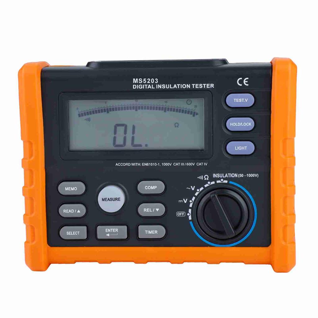 PEAKMETER MS5203 Digital and Analog Display 50 1000V Insulation Resistance Tester Meter