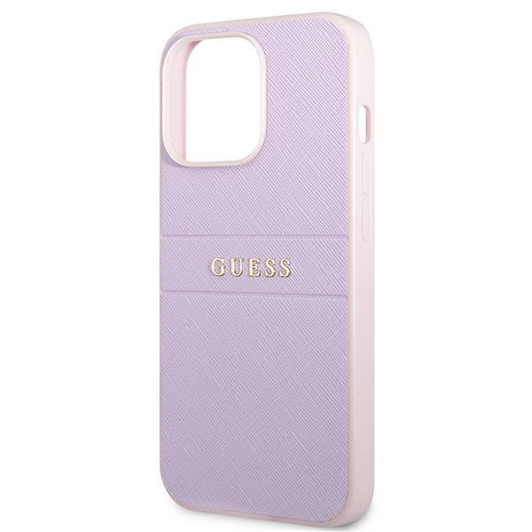Guess Guhcp13Lpsasbpu Iphone 13 Pro / 136,1 Fioletowy/Purple Saffiano Hot Stamp & Metal Logo