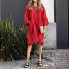 Women's Plus Size Dresses Cute Solid Colours Loose Casual Pocket Dress