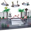 MOC City Train Building Block Train Track Corridor Elevating Rod Pedestriver Crossing Assembly Детская игрушка Подарок на день рождения