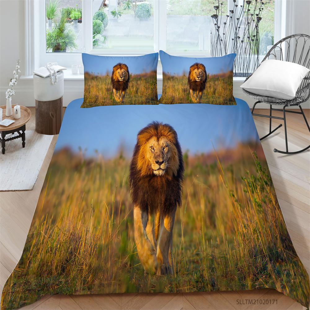 Комплект постельного белья с 3D животным принтом, одеяло для детей, школы, взрослых, дышащие удобные комплекты кроватей, домашнее постельное белье, наволочка