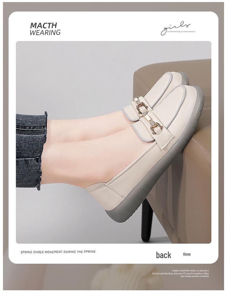 Женские осенние лоферы слипоны: Универсальные, Удобные, Мягкая подошва, Серо-бежевые, Плоский клиновидный каблук