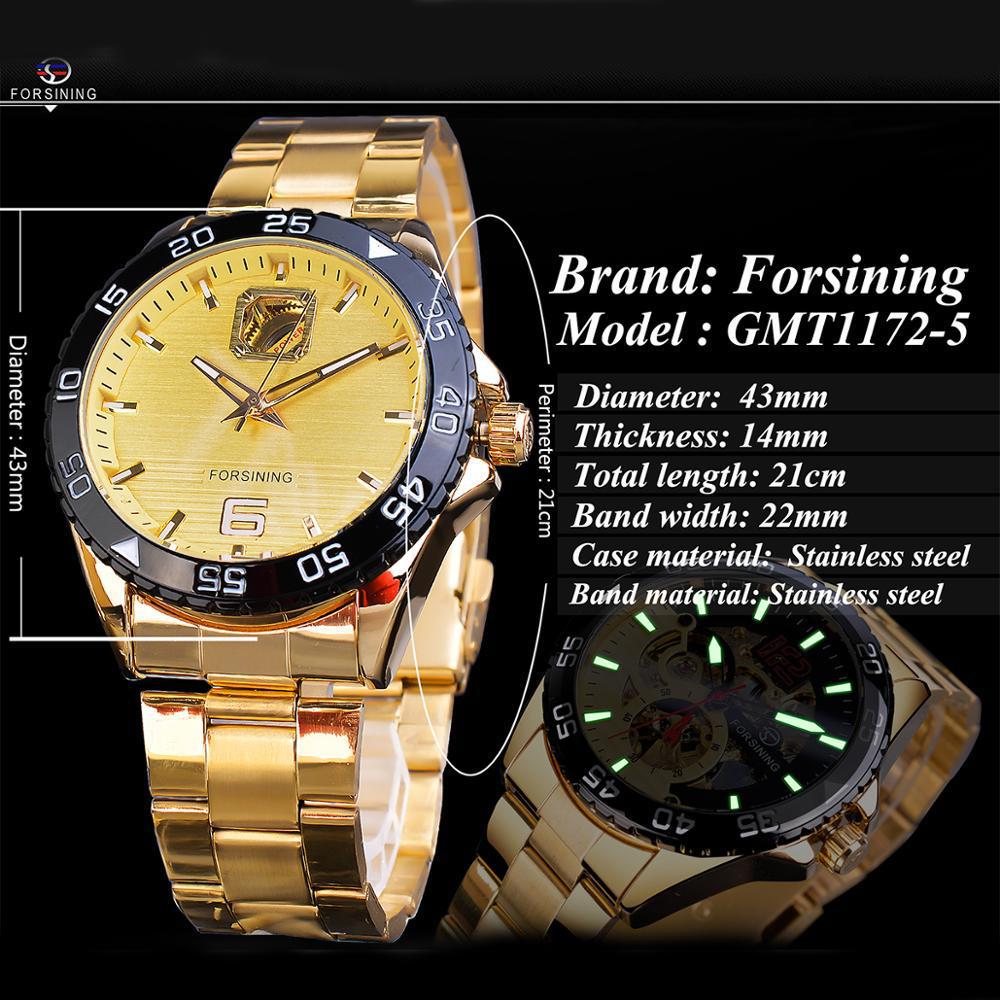 Мужские часы из золотой нержавеющей стали