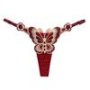 Lady Thong Breathable Elastic Sexy Adjustable Trendy Pornographic Nylon Butterfly Embroidery Lady G-string Women Intimate Clothes