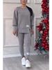 2024 Women's Casual Long Sleeve Sweatshirt and Leggings Set - European and American Style