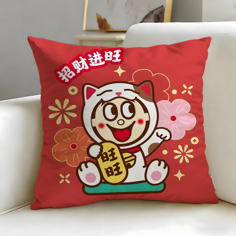 popular snack brand Wangzai Cushion Cover Soft EasyWash Pillow Case Versatile for Couch Bed Travel and Office
