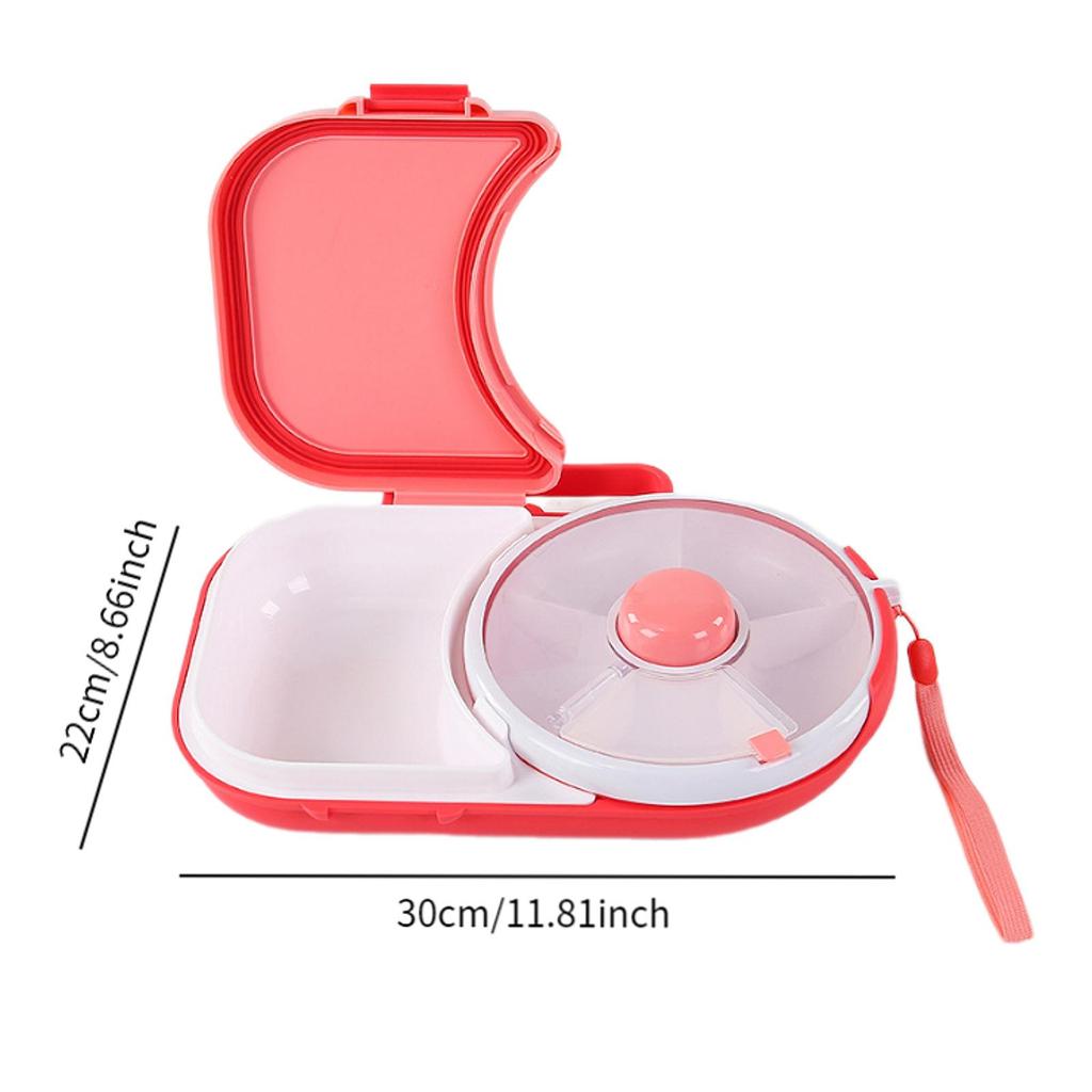 Snack Rotating Container Multifunction Sealing Lunch Box Sealed Fruit Tray with Lid Leakproof Road Trips for Veggie Kids Adults