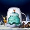 Christmas Tree Drinkware Double Layered Starry Sky Glass Mug Milk Cup Christmas Gifts Glass Cup