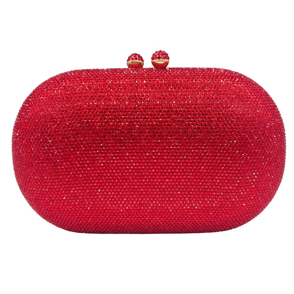 Клатч со стразами в наличии: Однотонная вечерняя сумка с бриллиантами