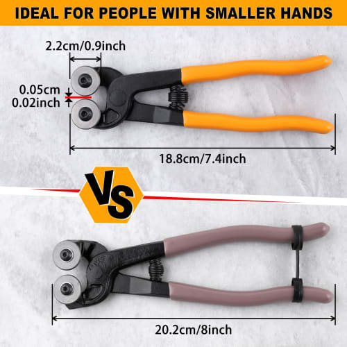 LEONTOOL Glass Tile Nippers, Mosaic Cutter, Roller-Type Mosaic Pliers with Carbide Wheel Blades, Glass Cutter, Glass Nippers, Tile Nippers, Tile Plier