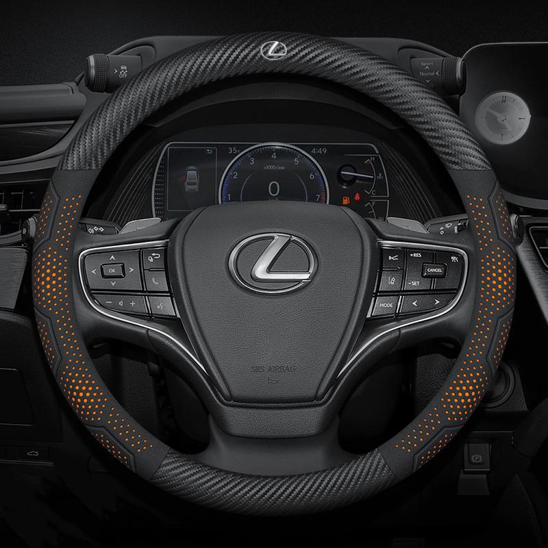 2026 Hot Interior Stickers Car Carbon Fiber Leather Steering Wheel Cover For Lexus F Sport RX300 LS500h GS300 IS300 CT200h NX300