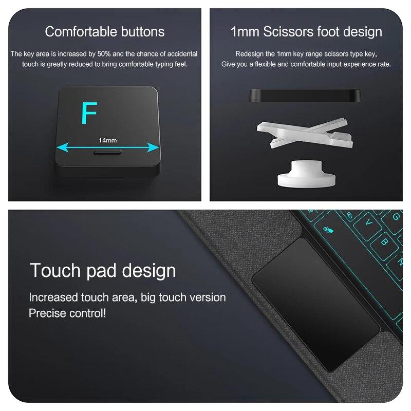 Чехол с Bluetooth-клавиатурой для Xiaomi Mi Pad 5 Pro, 11-дюймовый защитный чехол для планшета Mipad 5 Pro с подсветкой, чехол для сенсорной панели
