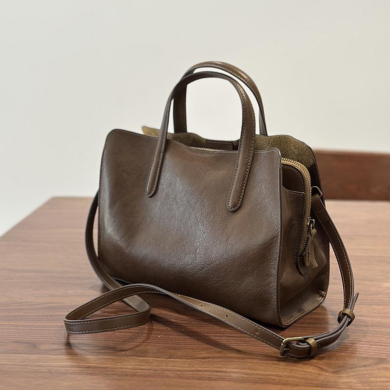 Johnature Сумка из натуральной кожи, повседневная универсальная сумка-тоут из мягкой коровьей кожи, женская сумка через плечо